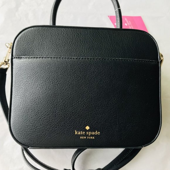 Kate Spade Maddy Top Handle Crossbody Camera Leather Bag Purse Black - Picture 3 of 9